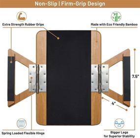 img 2 attached to Clip On Tray Sofa Table for Wide Couches - Signature Home Couch Arm Tray Table: 🛋️ Portable TV Table and Side Table for Small Spaces. Stable Sofa Arm Table for Eating and Drinks.