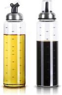 🍶 xgnodez olive oil and vinegar dispenser set - 2 pack, 17oz 500ml glass oil cruet bottles with spouts, easy refill no drip design for kitchen logo