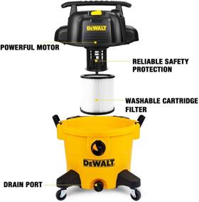 img 2 attached to 🟡 DeWALT DXV10P 10 Gallon Quiet Poly Wet and Dry Vacuum Cleaner in Yellow