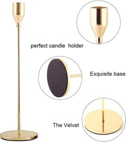 img 1 attached to 🕯️ Tall Metal Candle Holders Set of 3 - Gold Candlestick Stand for Taper Candles, Decorative Centerpiece for Party, Wedding, Dining, Living Room - Fits 3/4 Inch Thick Candles & LED Candles