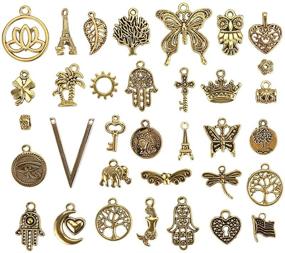 img 2 attached to Wholesale Bulk Charms for Jewelry Making - JuanYa 120Pcs Mixed Antique Gold Charms Pendants for DIY Necklaces, Bracelets, and Jewelry Supplies