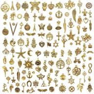 wholesale bulk charms for jewelry making - juanya 120pcs mixed antique gold charms pendants for diy necklaces, bracelets, and jewelry supplies logo