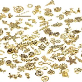 img 3 attached to Wholesale Bulk Charms for Jewelry Making - JuanYa 120Pcs Mixed Antique Gold Charms Pendants for DIY Necklaces, Bracelets, and Jewelry Supplies