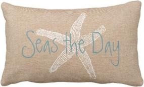 img 4 attached to 🏖️ Emvency Throw Pillow Cover Seas The Day: Vintage Beach Starfish Canvas Look Decorative Pillow Case - Whimsical Home Decor with Queen Size 20x26 Inch Cushion Pillowcase