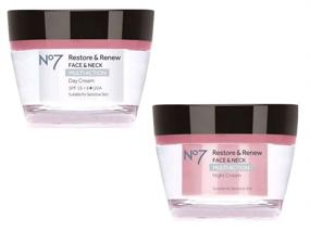 img 1 attached to 🧖 No7 Restore and Renew Face and Neck Multi-Action Day and Night Creams - 2 x 50ml