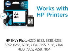 img 3 attached to 💡 Original HP 64 Black Ink Cartridge - Compatible with HP ENVY Photo 6200, 7100, 7800 Series – Instant Ink Eligible – N9J90AN