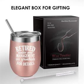 img 2 attached to 🎁 Women's Retirement Gifts - Hilarious Retired, Funny Gifts for Women - Cheerful Happy Retirement Gifts, Colleague, Educator, Grandmother, Pal, Nurse - GSPY Wine Tumbler Cup