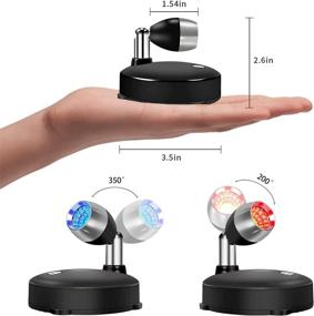 img 1 attached to 💡 2-Pack RGB Wireless Spotlight LED Puck Lights with Remote - Dimmable Battery Operated Accent Lights for Artwork, Painting, Closet - Rotatable Light Head - (RGB Black)