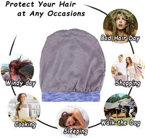 img 2 attached to 💤 Enhance Your Beauty Sleep with Sleep Slap Night Cap: Women's Satin Silk Hair Wrap for Sleeping, Adjustable