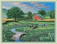 🐄 maydear stamped cross stitch kits 14ct pre-printed cow farm cross-stitching embroidery starter kit for adults beginners - 22.8×17.7 inch logo