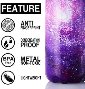 img 3 attached to 🌌 HGDGears 17oz Stainless Steel Water Bottle - Double Wall Vacuum Insulated Flask - BPA Free - Leak Proof Cola Shape Thermos - Brush Included - Galaxy Purple