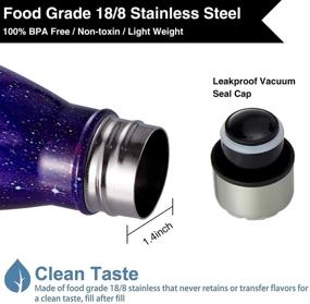 img 1 attached to 🌌 HGDGears 17oz Stainless Steel Water Bottle - Double Wall Vacuum Insulated Flask - BPA Free - Leak Proof Cola Shape Thermos - Brush Included - Galaxy Purple