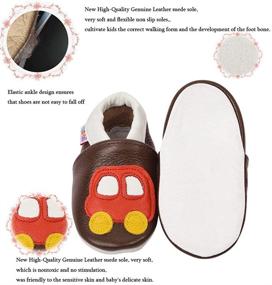 img 2 attached to Gsch Shoes Non Moccasins First Walker Shoes Soft Sole Baby Shoe Walking Slippers Dinosaur Dog Leather Toddler Shoe 63_Months