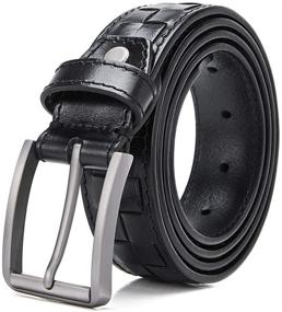 img 3 attached to Leather Causal Durable Buckle Cowhide Men's Accessories in Belts