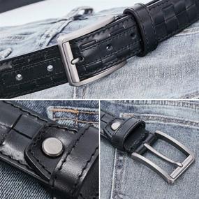 img 1 attached to Leather Causal Durable Buckle Cowhide Men's Accessories in Belts