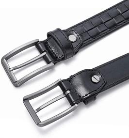 img 2 attached to Leather Causal Durable Buckle Cowhide Men's Accessories in Belts