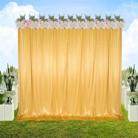 img 3 attached to 📷 Gold Polyester Photography Backdrop Drapes Curtains - SweetEasy 10 ft x 10 ft, Ideal for Wedding, Baby Shower, Birthday, Home Party and More!