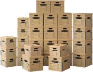 📦 bankers box smoothmove classic moving kit - tape-free assembly, easy carry handles, 10 small and 20 medium boxes, 30 pack (7716601) in brown logo