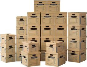 img 4 attached to 📦 Bankers Box SmoothMove Classic Moving Kit - Tape-Free Assembly, Easy Carry Handles, 10 Small and 20 Medium Boxes, 30 Pack (7716601) in Brown