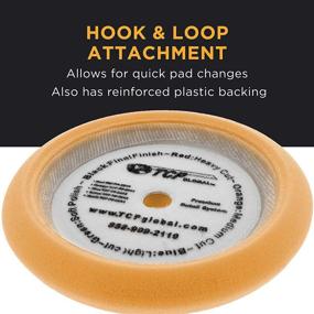 img 1 attached to 🧡 Premium 8" Orange Foam Buffing Pad - Coarse Cut Polish Hook & Loop | Standard Grade Cutting Pad