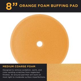 img 3 attached to 🧡 Premium 8" Orange Foam Buffing Pad - Coarse Cut Polish Hook & Loop | Standard Grade Cutting Pad