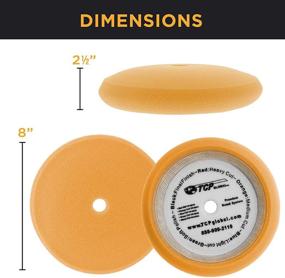 img 2 attached to 🧡 Premium 8" Orange Foam Buffing Pad - Coarse Cut Polish Hook & Loop | Standard Grade Cutting Pad