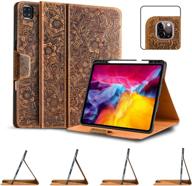 📱 gexmil genuine leather ipad pro 11-inch case 2021 (3rd gen), compatible with ipad pro 11-inch 2020/2018, pencil holder, pencil 2 wireless charging, real cowhide leather, tangcao brown logo