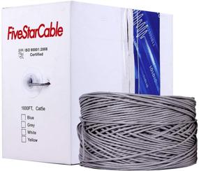 img 2 attached to 🔌 1000 Ft Grey Cat5 Ethernet Cable Wire UTP 24AWG CCA Twisted Pair Networking Bulk Cable by Five Star Cable