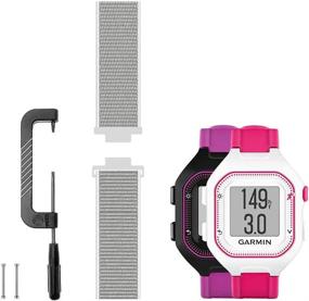 img 4 attached to Leiou Woven Nylon Strap Compatible With Garmin Forerunner 25 Band Replacement Sport Mesh Watchband Outdoor Recreation