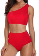 👙 nafleap women's one shoulder tankini high waisted bikini set - stylish 2-piece push up bathing suit logo