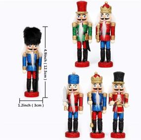 img 2 attached to OurWarm Glittery Nutcracker Ornaments – Set of 6, Christmas Decorations for Xmas Tree and Tables, Nutcracker Figures with Opening Mouths