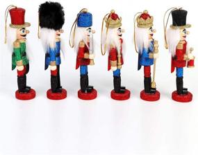 img 3 attached to OurWarm Glittery Nutcracker Ornaments – Set of 6, Christmas Decorations for Xmas Tree and Tables, Nutcracker Figures with Opening Mouths