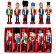 ourwarm glittery nutcracker ornaments – set of 6, christmas decorations for xmas tree and tables, nutcracker figures with opening mouths logo