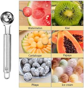 img 1 attached to Newline NY Stainless Steel Fruit Kitchen Helpers Set - Zester Grater with Channel Knife, Apple Cupcake Corer, Fruit and Melon Scooper, Fruit & Veggie Cutting Knife (4-Piece Set)