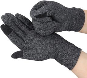 img 2 attached to 🧤 2 Pairs Compression Arthritis Gloves - Full Finger Support and Warmth for Hands, Finger Joints - Relieve Pain from Rheumatoid, Osteoarthritis, RSI - Women Men (Medium, 2 Pairs)