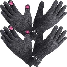 img 4 attached to 🧤 2 Pairs Compression Arthritis Gloves - Full Finger Support and Warmth for Hands, Finger Joints - Relieve Pain from Rheumatoid, Osteoarthritis, RSI - Women Men (Medium, 2 Pairs)