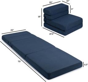 img 2 attached to 🛌 Milliard Tri-Fold Foam Folding Mattress and Sofa Bed: Convenient Guest Accommodation (Single)