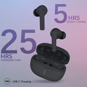 img 1 attached to Powerful Bass and High-Fidelity Sound: Wireless Bluetooth Earbuds with 30H Playtime, IPX7 Waterproof Sports Headphones