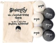 🧺 all-natural wool laundry ball and dryer balls buddies set with cotton storage bag - ultimate dryer and laundry accessories for anti-static, scourgify, fabric softener, and cleaning logo