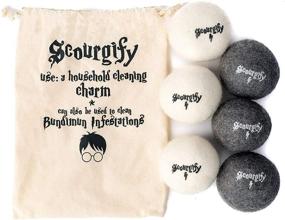 img 4 attached to 🧺 All-Natural Wool Laundry Ball and Dryer Balls Buddies Set with Cotton Storage Bag - Ultimate Dryer and Laundry Accessories for Anti-Static, Scourgify, Fabric Softener, and Cleaning