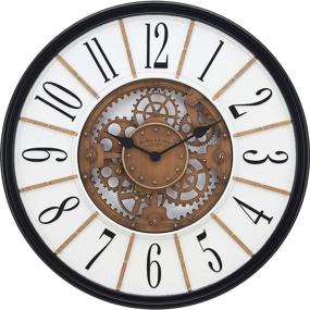 img 3 attached to FirsTime & Co. Brass Montevello Farmhouse Gears Clock - American Crafted, Satin Black Finish - 36 x 2 x 36 inches