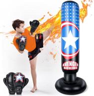 🥊 lynkktoy inflatable punching bag for kids: 63 inch fitness boxing bag stand with gloves - ideal for mma, karate, taekwondo - great gift for kids (ages 3+) logo