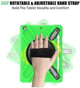 img 1 attached to ZenRich iPad 10.2 Case, iPad 9th/8th/7th Generation with Screen Protector Pencil Holder Kickstand Hand Strap and Shoulder Strap, Green - iPad 10.2 inch 2021/2020/2019 Released