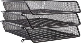 img 4 attached to 📂 Enhanced Triple Stacking Office Tray Organizer by Amazon Basics Mesh