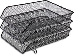 img 3 attached to 📂 Enhanced Triple Stacking Office Tray Organizer by Amazon Basics Mesh