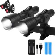 🚲 700 lumens rechargeable bicycle light with free tail lights - enhance safety on mountain and street bikes with 5 modes led handheld flashlight logo