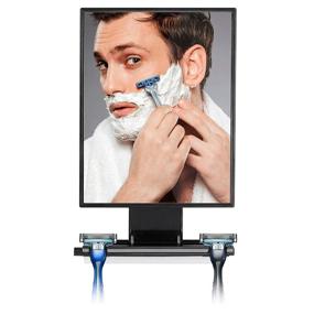 img 4 attached to 🪞 ToiletTree Products Deluxe Larger Fogless Shower Shaving Mirror: Premium Black Edition with Squeegee - Large Size