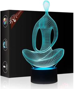 img 4 attached to 🧘 Meditation 3D Illusion Lamp Night Light with Remote Control - Perfect Christmas Gift for Yoga and Meditation Enthusiasts