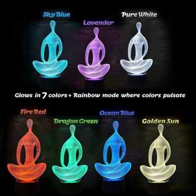 img 3 attached to 🧘 Meditation 3D Illusion Lamp Night Light with Remote Control - Perfect Christmas Gift for Yoga and Meditation Enthusiasts