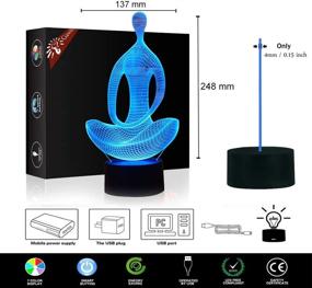 img 2 attached to 🧘 Meditation 3D Illusion Lamp Night Light with Remote Control - Perfect Christmas Gift for Yoga and Meditation Enthusiasts